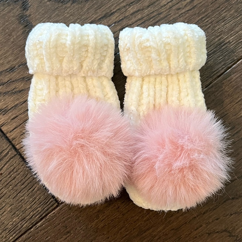 Chenille baby mittens